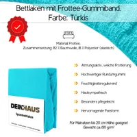 Frottee Spannbetttuch Spannbettlaken Bettlaken Bettücher BAUMWOLLE Farben Laken türkis 90X200