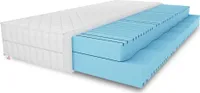 Masujący materac piankowy Max 180x200x25 cm, stopień twardości H2/H3, materac dwustronny, pikowany biały pokrowiec