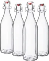 4 x 2L Flasche mit Bügelverschlüss Glasballon Weinflasche Gallone Milchflasche