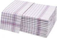 12er Set Geschirrtücher, 65x70 cm, 100% Baumwolle, rot blau weiß kariert