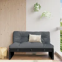 vidaXL Pohovka pre záhradné centrum čierna 120x80 cm z masívneho borovicového dreva