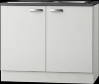 Küchen Spülenunterschrank mit Arbeitsplatte und Einbauspüle Lagos SAPL106-9 in weiß 100 cm breit