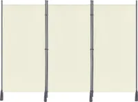 TWOLIIN Paravent 275 x 180 cm Raumteiler Freistehend Trennwand 3 Teilig Stellwand mit Standfuß Sichtschutz für Büros Balkon Garten - Beige