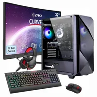 HYRICAN Gaming-PC Striker PC-Set Komplettsystem Ryzen 7 5700X 32GB 1TB SSD RTX 4060 WIN 11+ MSI G32C4 E2 Monitor Curved 80cm (32") + umfangr. Zubehör