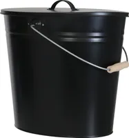 Ascheeimer, schwarz, 24 l, mit Deckel