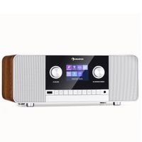 Auna rádio, dobíjacie DAB rádio, DAB Plus rádio s Bluetooth, DAB/DAB+/FM rádio na batérie, kuchynské rádio s diaľkovým ovládaním, TFT displej, budík, 5 h prevádzka, malé digitálne rádio, rádio so zástrčkou 15 W