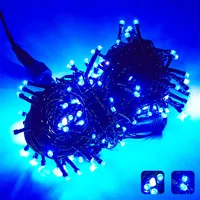 20M 200LEDs LED Fairy Lights Blue, IP44 Wodoodporne lampki choinkowe do dekoracji wnętrz, ogrodów, choinek, przyjęć weselnych (czarny kabel, tryb stałego światła)