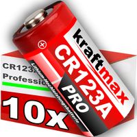 10er Pack CR123 / CR123A Lithium Hochleistungs- Batterie für professionelle Anwendungen - Neueste Generation
