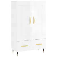 vidaXL Highboard biały wysoki połysk 69,5x31x115 cm materiał drewnopochodny