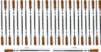 walexo Grillspieße Schaschlikspieße Schampura Edelstahl 550x10x2mm mit Holzgriff (28 x Schaschlikspieße)