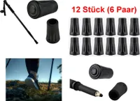GKA 6 Paar (12 Stück) Walking Asphaltpads Gummipuffer Ersatzfüße für Trekking Stöcke Grip Pads Nordic Walking