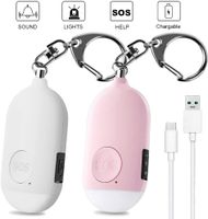 2 Stück Persönlicher Alarm 130dB USB Wiederaufladbar Taschenalarm mit LED Taschenlampe Funktion Wasserdicht Selbstverteidigung Sirene für Persönliche Sicherheit Frauen,Kinder,Senioren