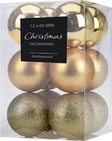 Weihnachtskugeln 12er-Set, Ø 6 cm