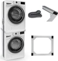 DELUKE® Verbindungsrahmen für Waschmaschine/Trockner EDEO - 60cm Breit, Universal | Zwischenbaurahmen Waschmaschinen Trockner Zwischenbausatz Stapelbausatz Waschmaschinenzubehör