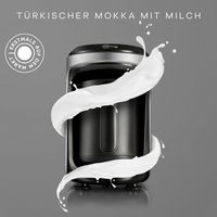 Moka konvička Karaca Hatir Hüps na turecký mok s mlékem v antracitové barvě