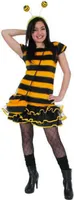 F1871-140 schwarz-gelb Kinder Mädchen Bienen Kostüm Kleid Gr.140