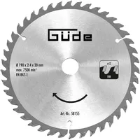 GÜDE Pilový kotouč na dřevo HM 190x20 mm - 42 zubů - Náhradní pilový kotouč Pilový kotouč