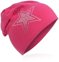 Kinder Beanie 2Stern Magenta S