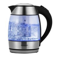Monzana Wasserkocher Teekocher Edelstahl Kocher Glas LED BPA frei kabellos 1,8L 2200W 360 Grad drehbarer Kontaktsockel, Zubehör:inkl. Teesieb