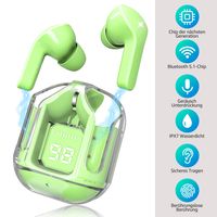 CMYbabee Bluetooth Kopfhörer, Bluetooth 5.1 mit ENC HD Anruf Kabellose Kopfhörer mit Noise Cancelling Mic, HiFi Stereo Ohrhörer, LED Anzeige, Grün