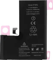 Clappio, Ersatzakku für Apple iPhone 13 Pro 3095mAh Integrierter TI-Chip, Schwarz