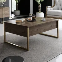 Skye Decor, Luxe - Walnut, Gold, Couchtisch, Nussbaum, 90 x 60 x 40 cm