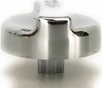Franke Drehexcenter-Kappe - rund 44 mm x 30 mm hoch - Kunststoff in Chrom-Optik - Drehknopf Ersatzteil für Küchenspülen mit Excenterventil