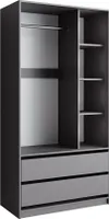 Vicco Kleiderschrank Elmo, 100 x 200 cm mit 2 Schubladen, Anthrazit