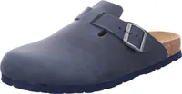 Rohde Herren Clog Pantolette Leder Schnalle bequem Grado 6698, Größe:42 EU, Farbe:Blau