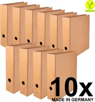 Falken 10x Vegan Ordner PURE Nature A4, ohne Kantenschutz - Braun - 15072660F