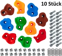Kinder Klettergriffe 10 Klettersteine Set für Kletterwand belastbar bis 200 kg