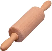KINDER TEIGROLLER Holz 20 cm Ø 45 mm TEIGROLLE NUDELHOLZ TEIGAUSROLLER