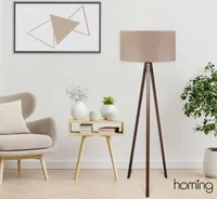 Opviq, AYD - 2227, Stehlampen, Braun, MDF, 38 x 38 x 140 cm