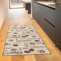 Teppich mit Schriftzug Coffee Cappuccino Größe - 80 x 150 cm