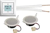 Busch Jäger Unterputz Digitalradio Unterputzradio 8215 U (8215U) alpinweiß Komplett-Set Balance SI + 2 x Deckenlautsprecher / Einbaulautsprecher + Radioeinheit inkl. Bedienelement + 1-fach Rahmen + 20 Meter Lautsprecherkabel 2x0,75 mm2 gratis