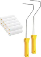 Farbroller Set, 10 x Farbrollen 10 cm + 2 Farbrollenbügel