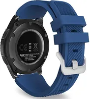 BStrap Silicone Sport Armband für Samsung Galaxy Watch 3 45mm, dark blue