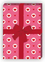 Romantisches Geschenkpapier mit Herzen in rosa - G6398, 32 x 48cm