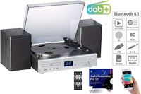 auvisio Musikanlage MHX-620 Plattenspieler/Digitalisierer, BT, DAB+, CD, MC, USB, MP3 Schallplatten Spieler