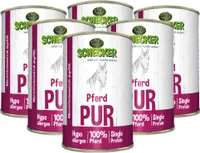 6x410g Schecker Nassfutter - 100% Pferd pur - getreidefrei - hypoallergen -echte, reine Qualitätsware