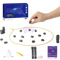 Magnetspiel,Tischspiele Magnetisches Schachspiel,Puzzle Checkers Spiel-Reisen Schach Magnetisch,Tragbares Magnet Schach,für Familienpartys