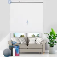 Grandekor Elektrische Rollos mit Lithiumbatterie,Elektrisches Verdunklungsrollo mit Motor & Fernbedingung, Weiß 45x150cm(BxH) Rollo ohne Bohren Fensterrollo Innen Smart mit Alexa Kompatibel