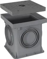 Marley Einlaufschacht ohne Boden 200x200mm mit Schachtdeckel Hofablauf Revisionsschacht