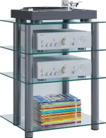 Hifi nábytek Rack Alu Glass Phono Media Rack Bilus