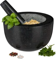 relaxdays Kulatý hmoždíř s tloučkem ze žuly
