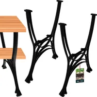 KOTARBAU® sada 2 nohou ke stolu 69 x 56 cm rám stolu hliníkový zahradní nohy ke stolu nohy ke stolu kovové černé podstavce pod stůl běhouny k nábytku nohy ke stolu park stůl jídelní nohy ke stolu nohy ke stolu stůl