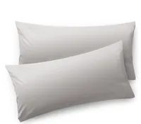 Blumtal Kissenbezug 40 x 80 cm (2er Set) - Hellgrau - 100% Baumwoll-Jersey mit Reißverschluss