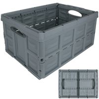 55 L Klappbox Einkaufsbox Faltbox Aufbewahrungsbox Box Kiste grau schwarz 41 L 