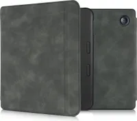 kwmobile Hülle kompatibel mit Tolino Vision 6 - Kunstleder eReader Schutzhülle Cover Case - Dunkelgrau