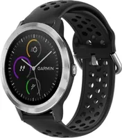 Strap-it Garmin Vivoactive 4 Armband Silikon mit Löchern - 45mm - Schwarz